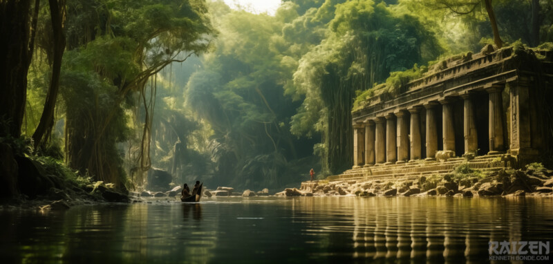 Temple of Leaves jungle temple environment design and visual worldbuilding by Kenneth Bonde